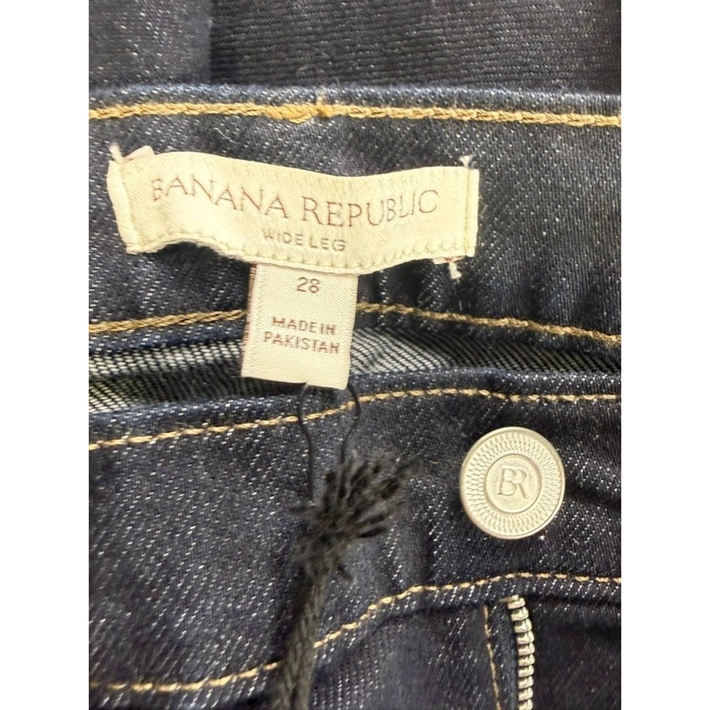 Banana Republic Womens High Rise Wide Leg Jeans Dark Wash Indigo Size 28 NEW - Picture 7 of 12